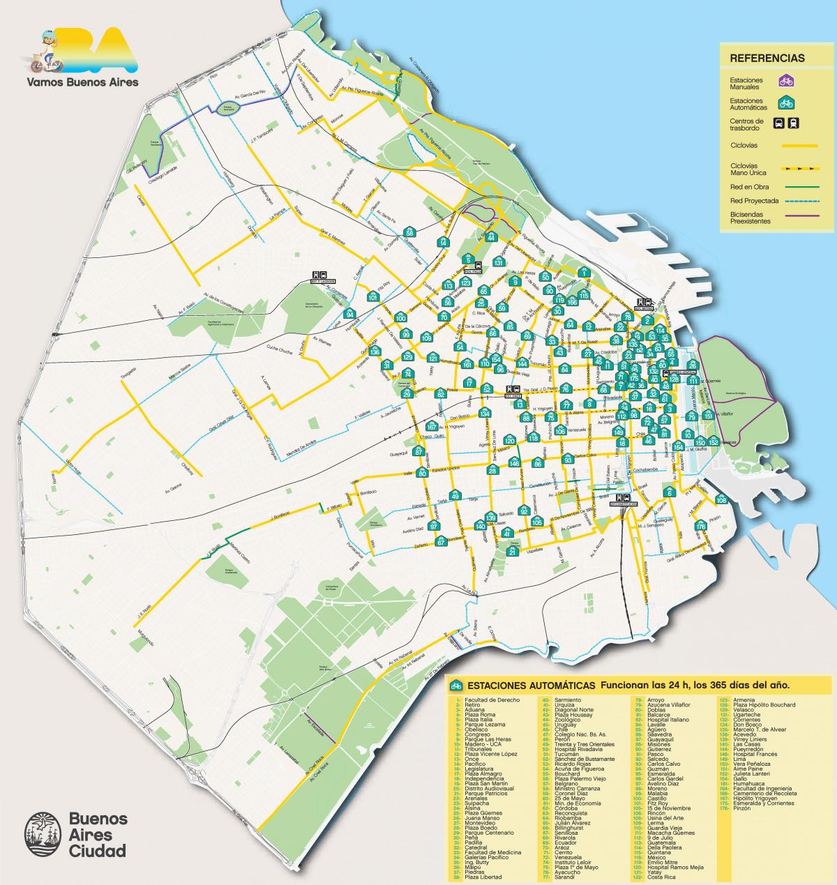 بوينس آيرس خريطة حارة الدراجة