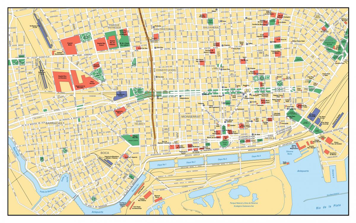 خريطة مركز مدينة بوينس آيرس